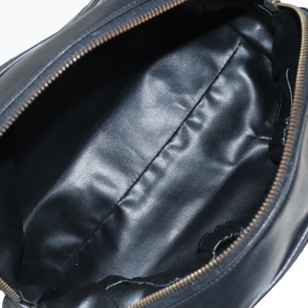 CHANEL Bicolore Clutch Bag Leather Black CC 95615
