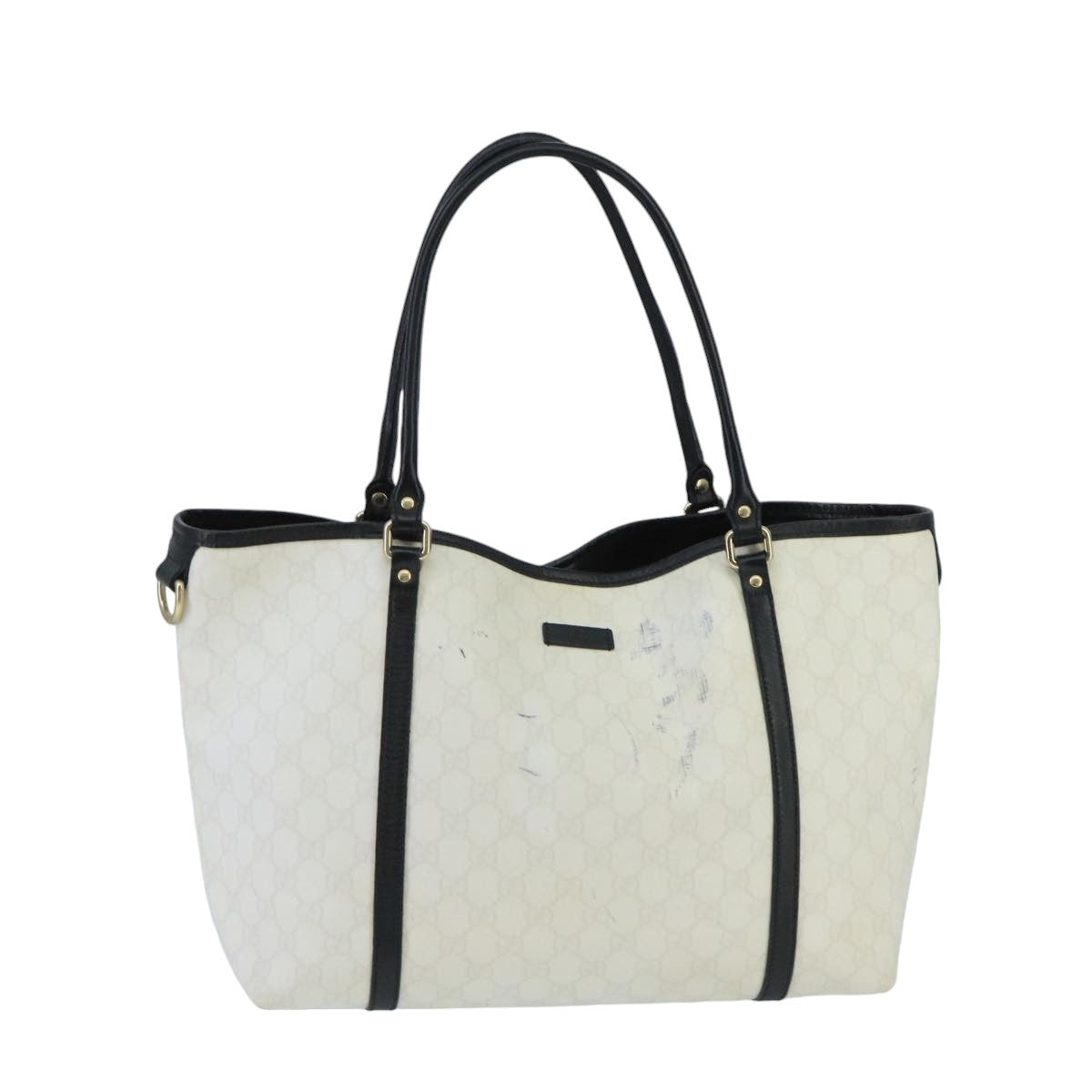 GUCCI GG Supreme Tote Bag PVC Gold White 197953 95798