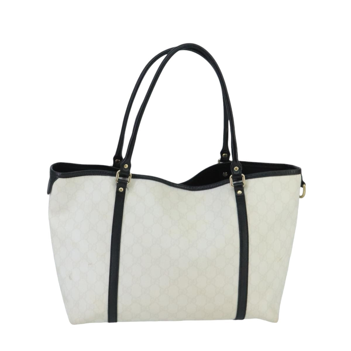GUCCI GG Supreme Tote Bag PVC Gold White 197953 95798