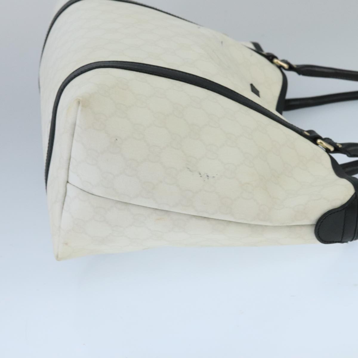 GUCCI GG Supreme Tote Bag PVC Gold White 197953 95798