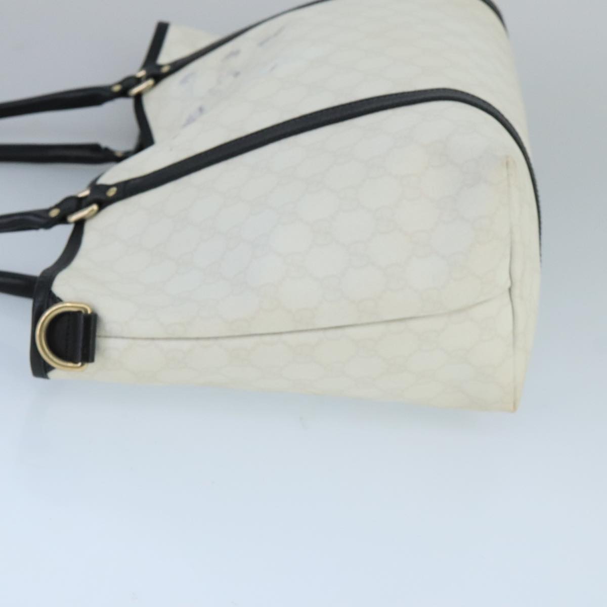 GUCCI GG Supreme Tote Bag PVC Gold White 197953 95798