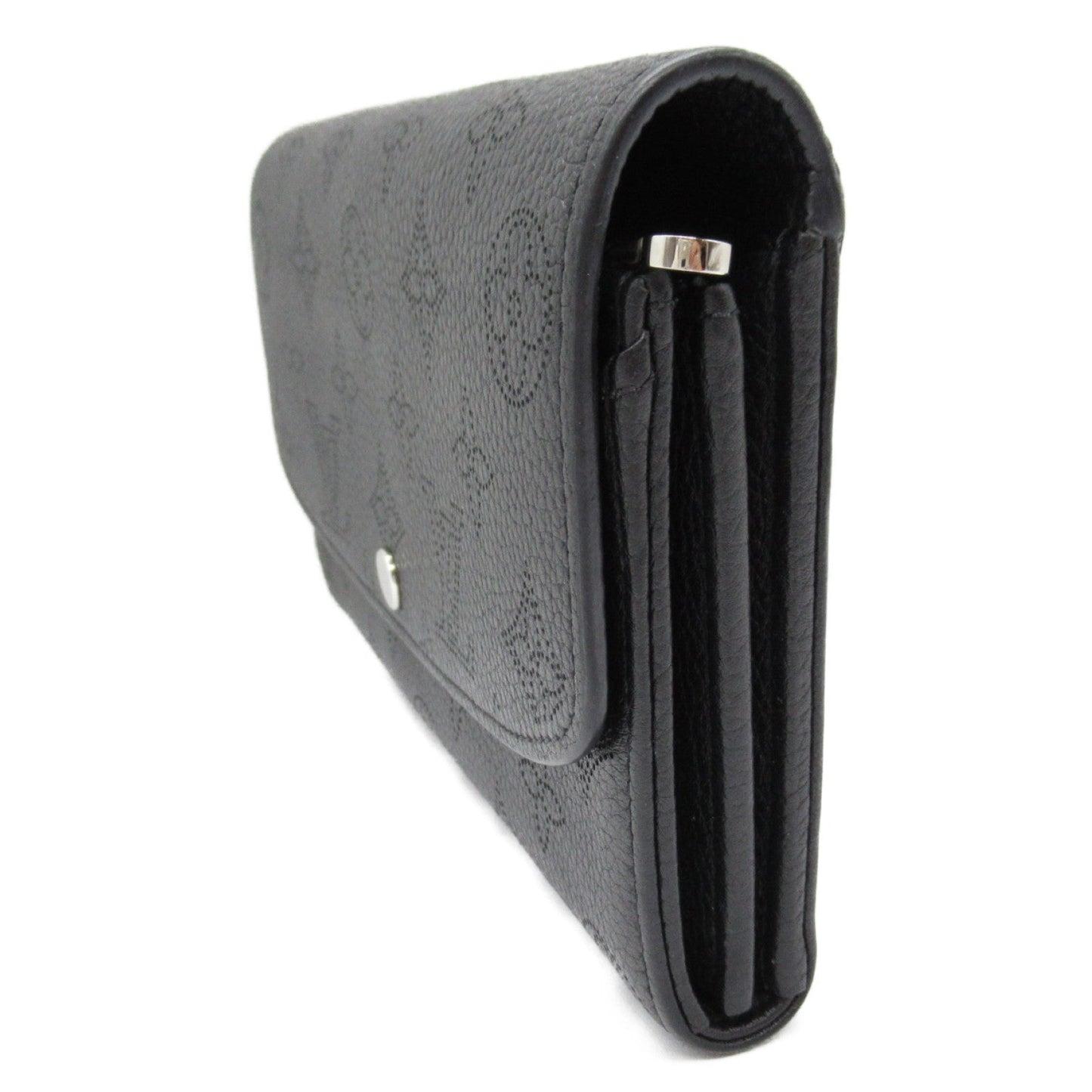 Louis Vuitton Louis Vuitton Portefolio Iris Round Long Wallet Leather Machina  Black M60143