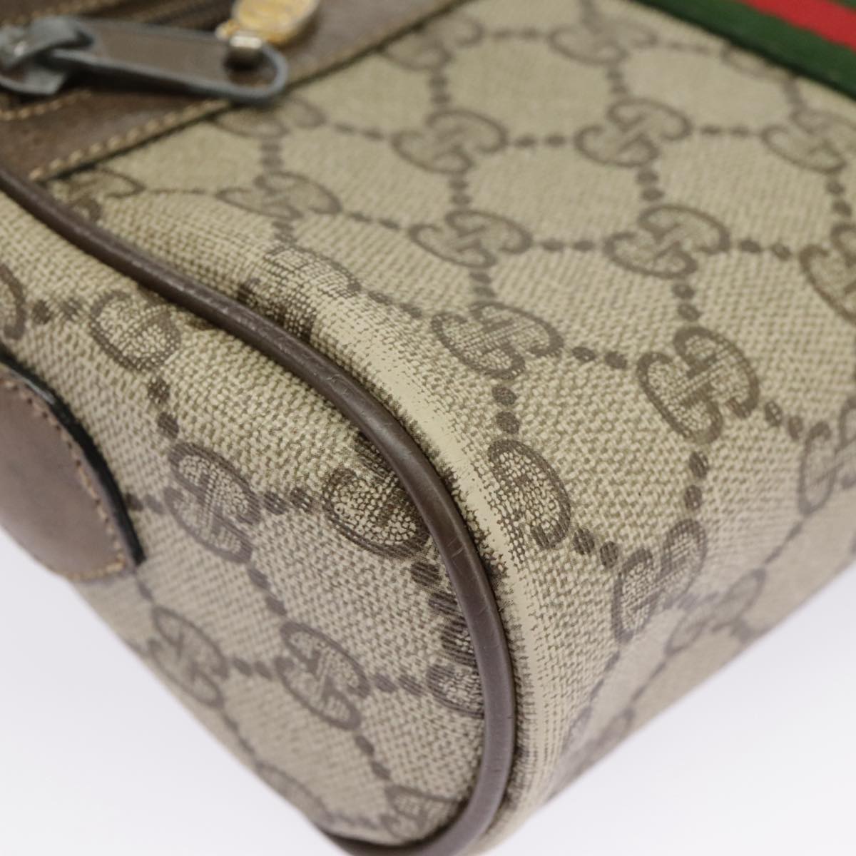 GUCCI GG Supreme Web Sherry Line Shoulder Bag PVC Beige 56 02 004 95827