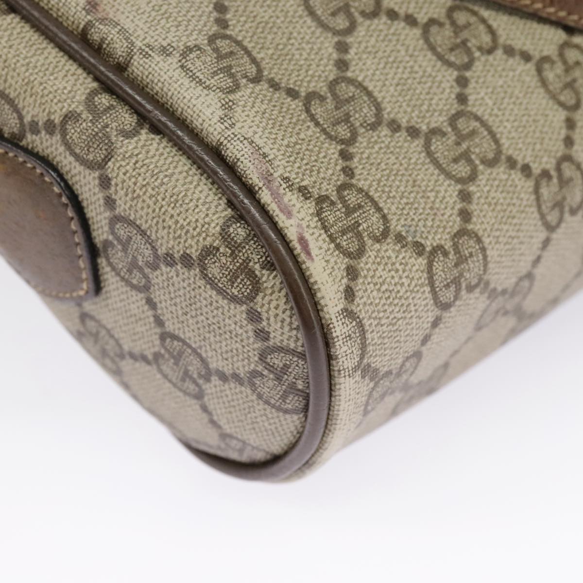 GUCCI GG Supreme Web Sherry Line Shoulder Bag PVC Beige 56 02 004 95827