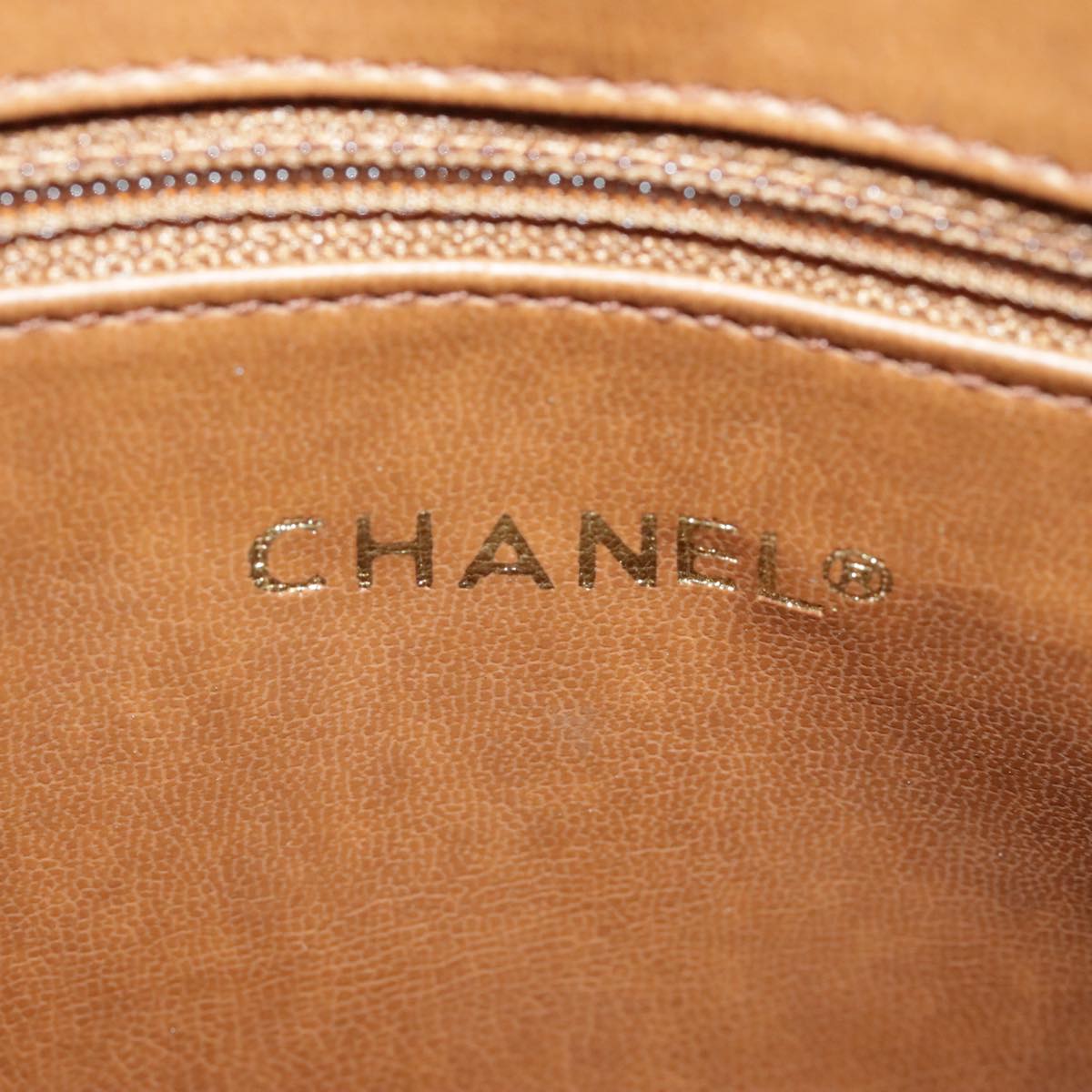 CHANEL Chain Shoulder Bag Lamb Skin Beige Gold CC 95932