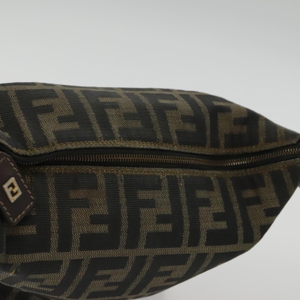 FENDI Zucca Canvas Vanity Hand Bag Brown 95992