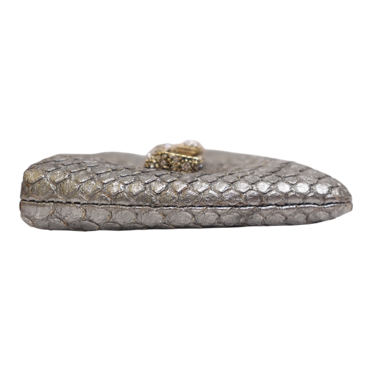Chanel Metallic Python Crystal Paris Bombay Clutch