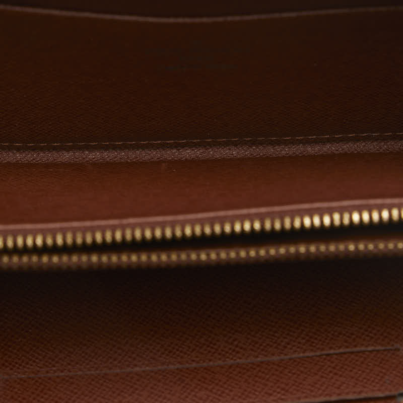 Louis Vuitton Monograms Portemoney Long Wallet Round Fassner M61727 Brown PVC Leather  Louis Vuitton