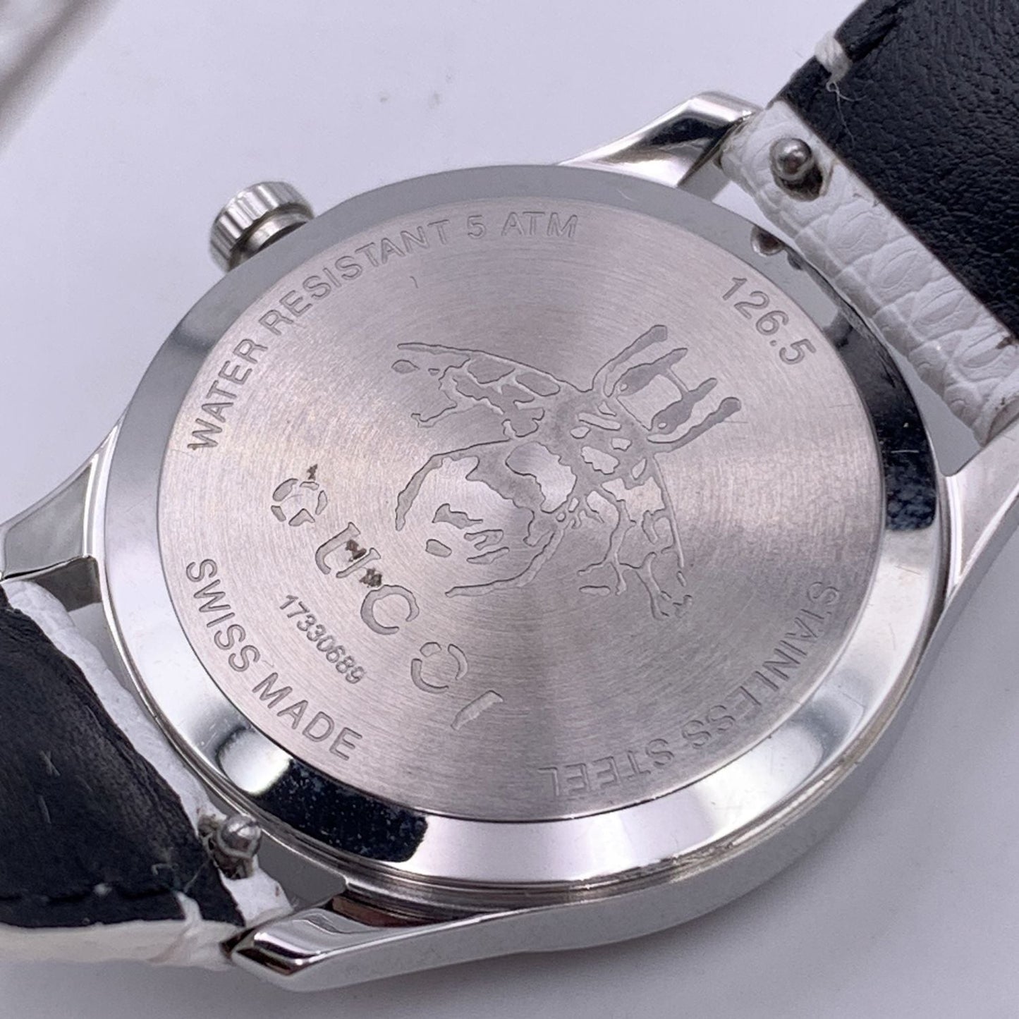 GUCCI White G-Timeless Slim Diamond Mother Of Pearl Dial Watch