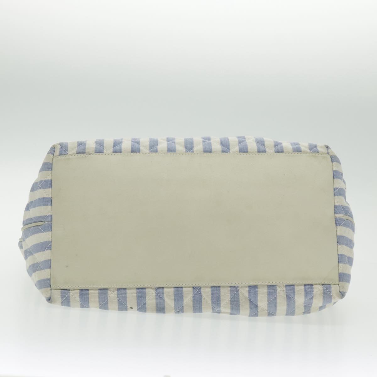 CHANEL Shoulder Bag Canvas Gold Blue CC 96215A