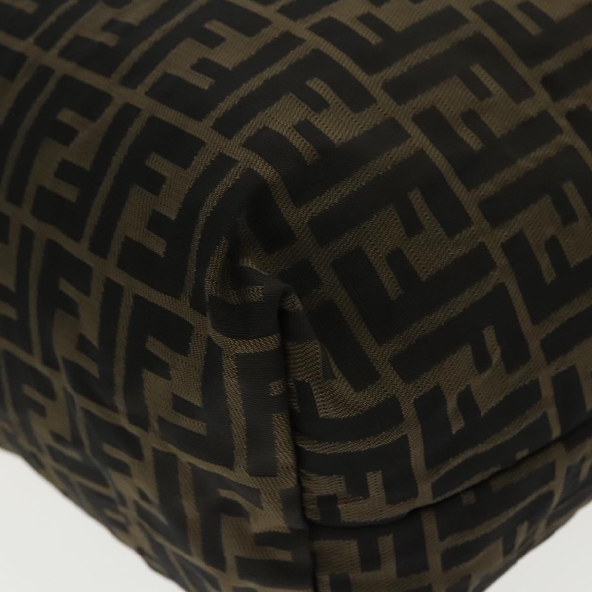 FENDI Zucca Canvas Tote Bag Brown Black Gold 96287