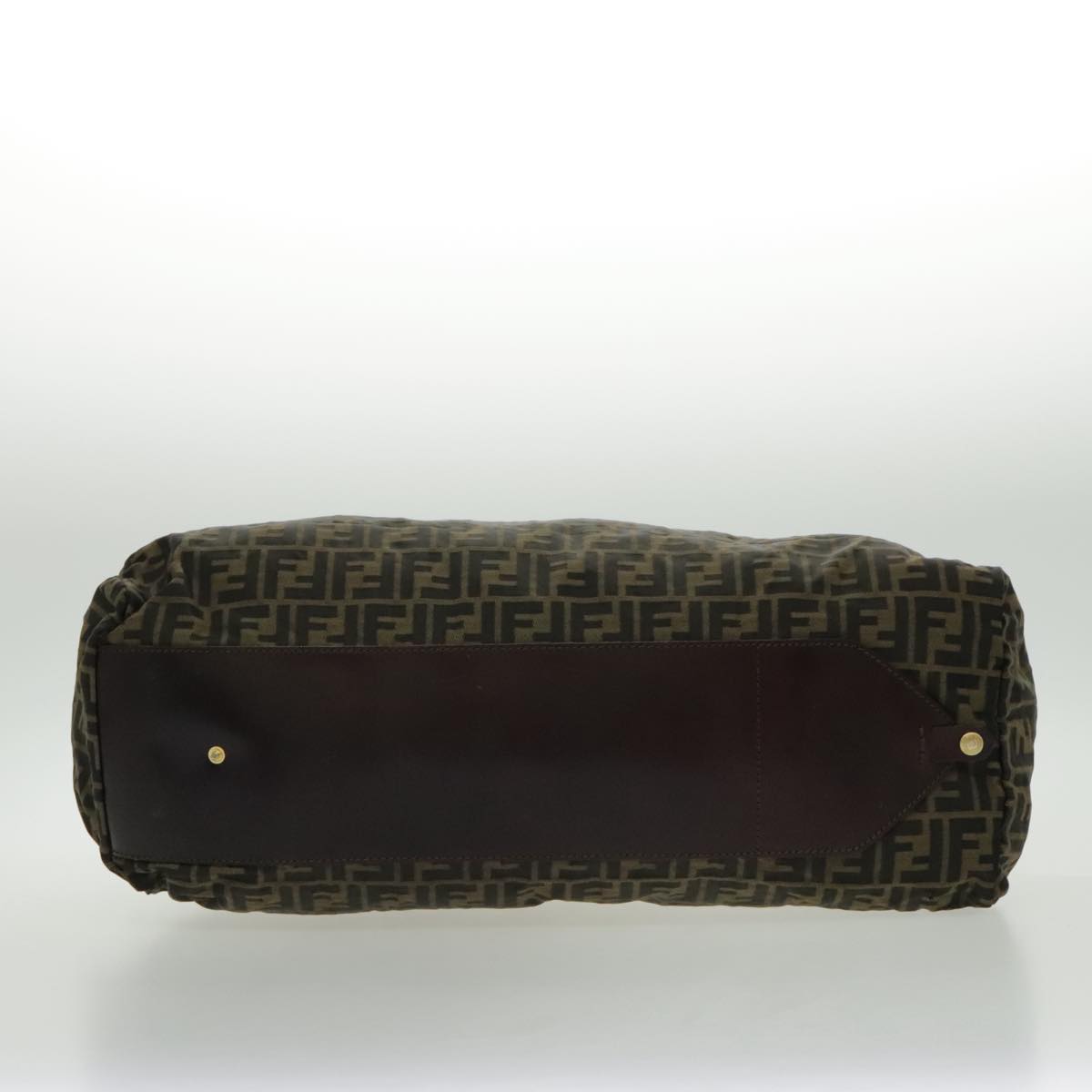 FENDI Zucca Canvas Tote Bag Brown Black Gold 96374