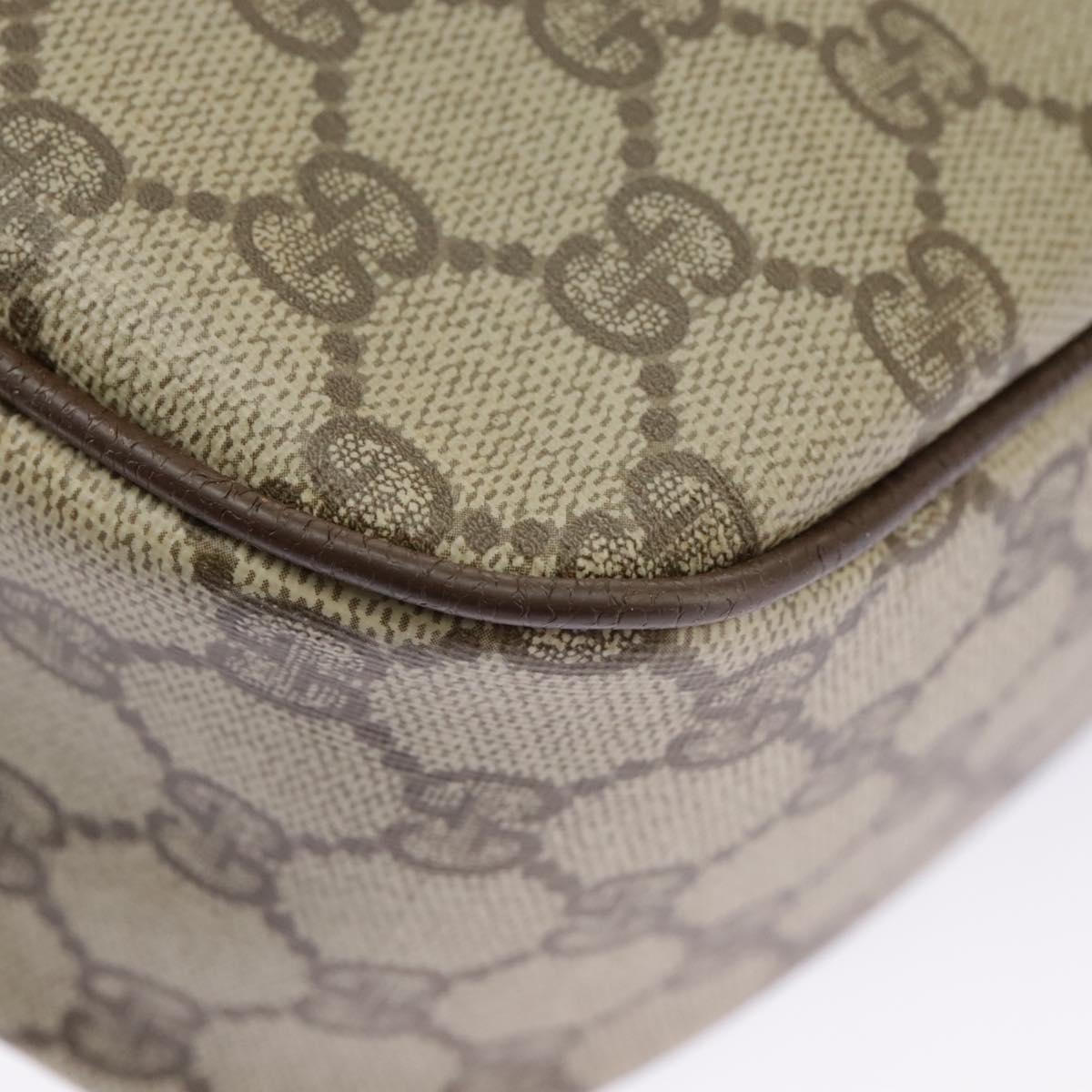 GUCCI GG Supreme Web Sherry Line Shoulder Bag PVC Beige 89 02 032 96515