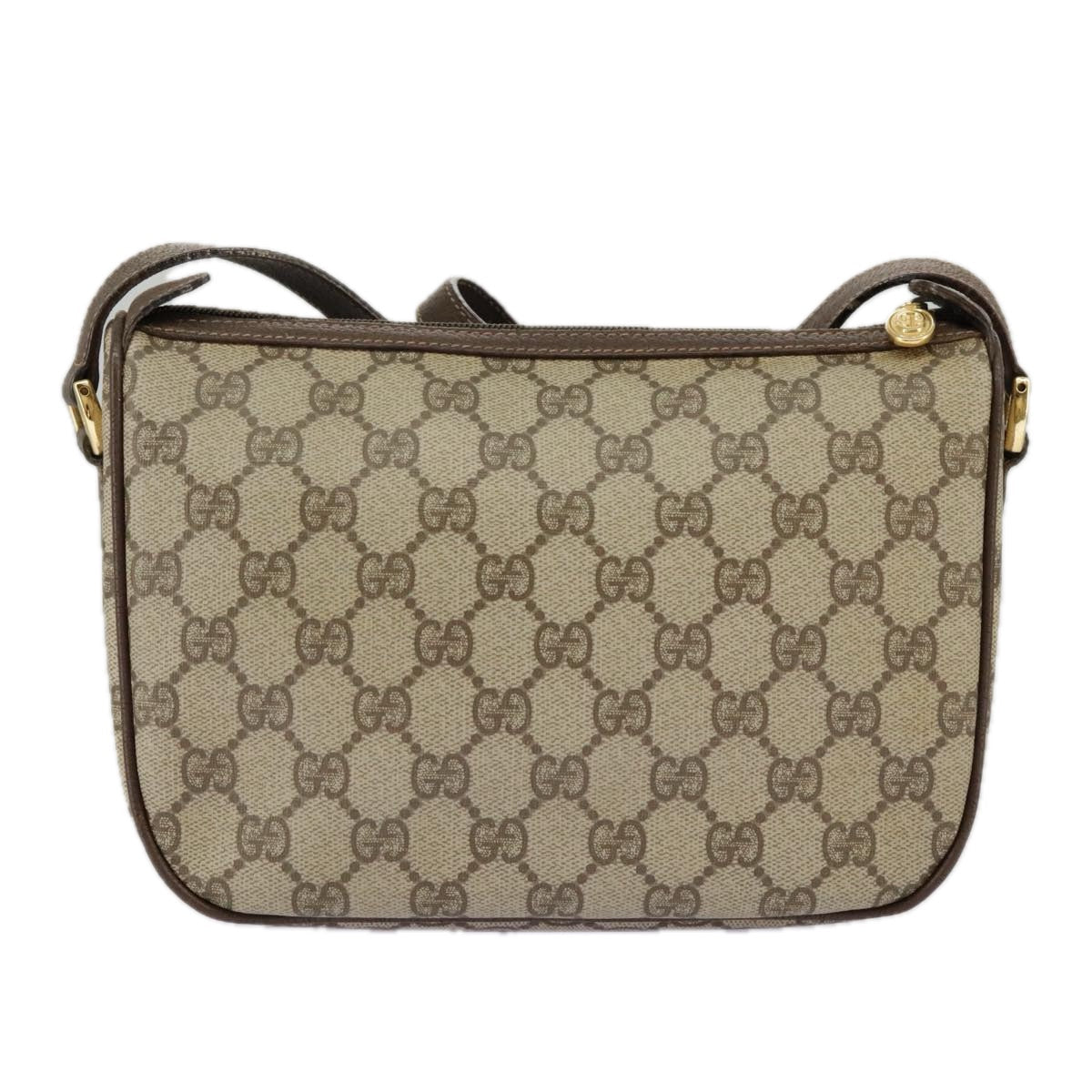 GUCCI GG Supreme Web Sherry Line Shoulder Bag PVC Beige 89 02 032 96515