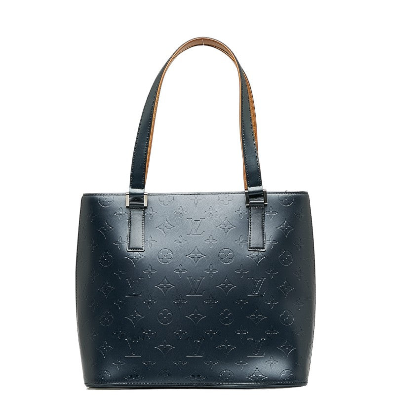 Louis Vuitton Monogram Matt Stockton Handbag M55115 Blue Leather  Louis Vuitton