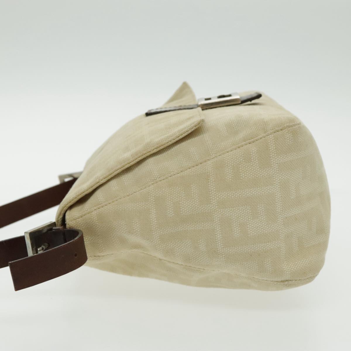 FENDI Zucca Canvas Mamma Baguette Shoulder Bag Beige 96676