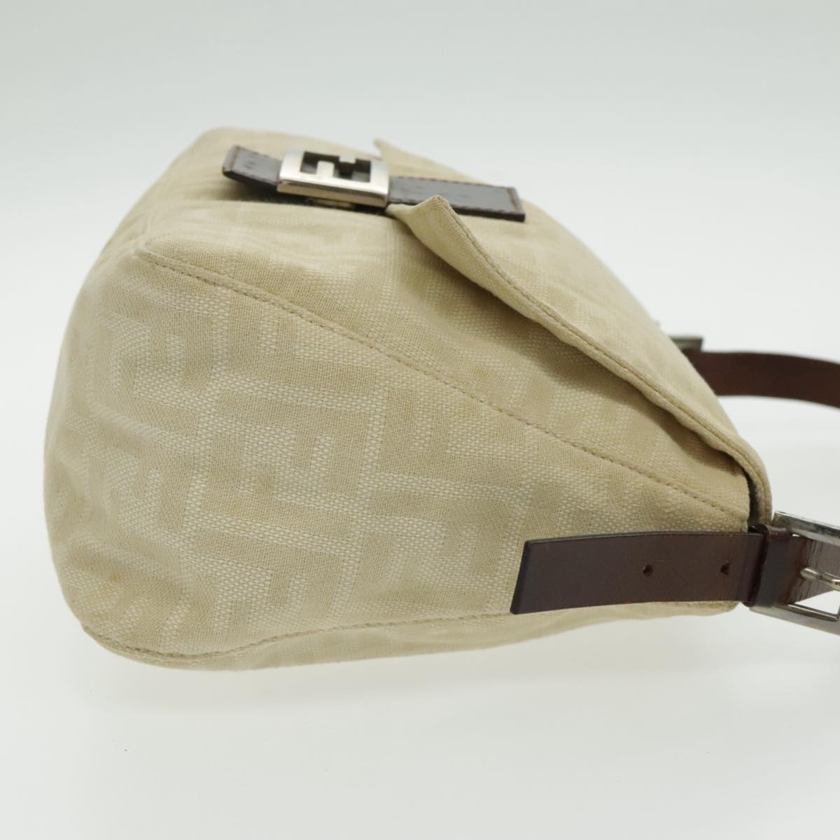 FENDI Zucca Canvas Mamma Baguette Shoulder Bag Beige 96676