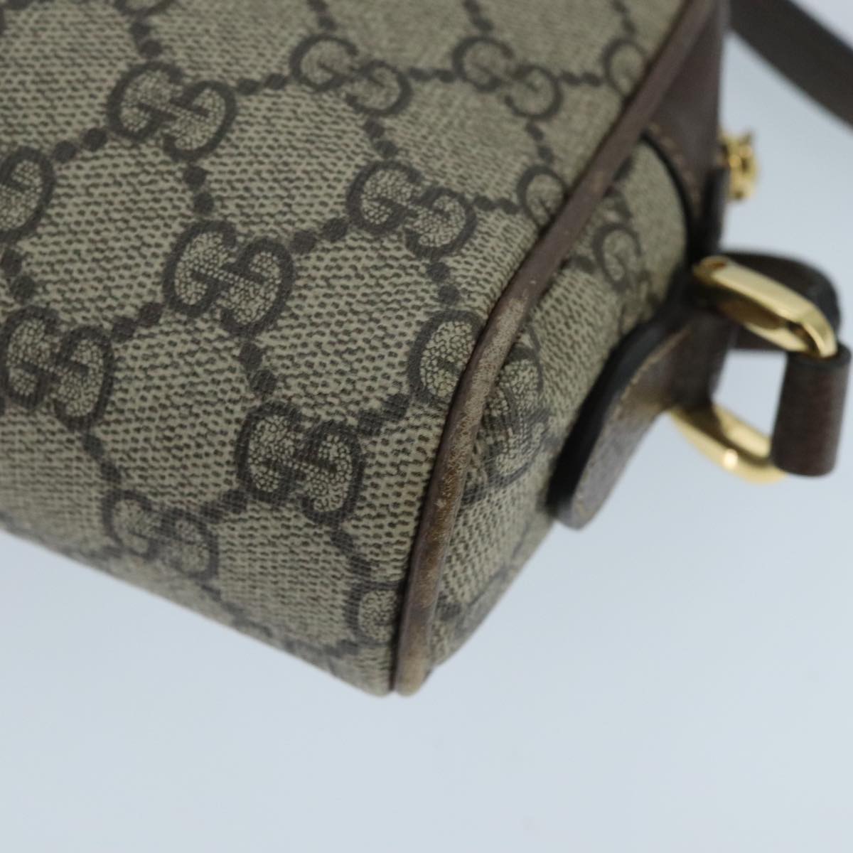 GUCCI GG Supreme Web Sherry Line Shoulder Bag PVC Beige Red 517350 96748
