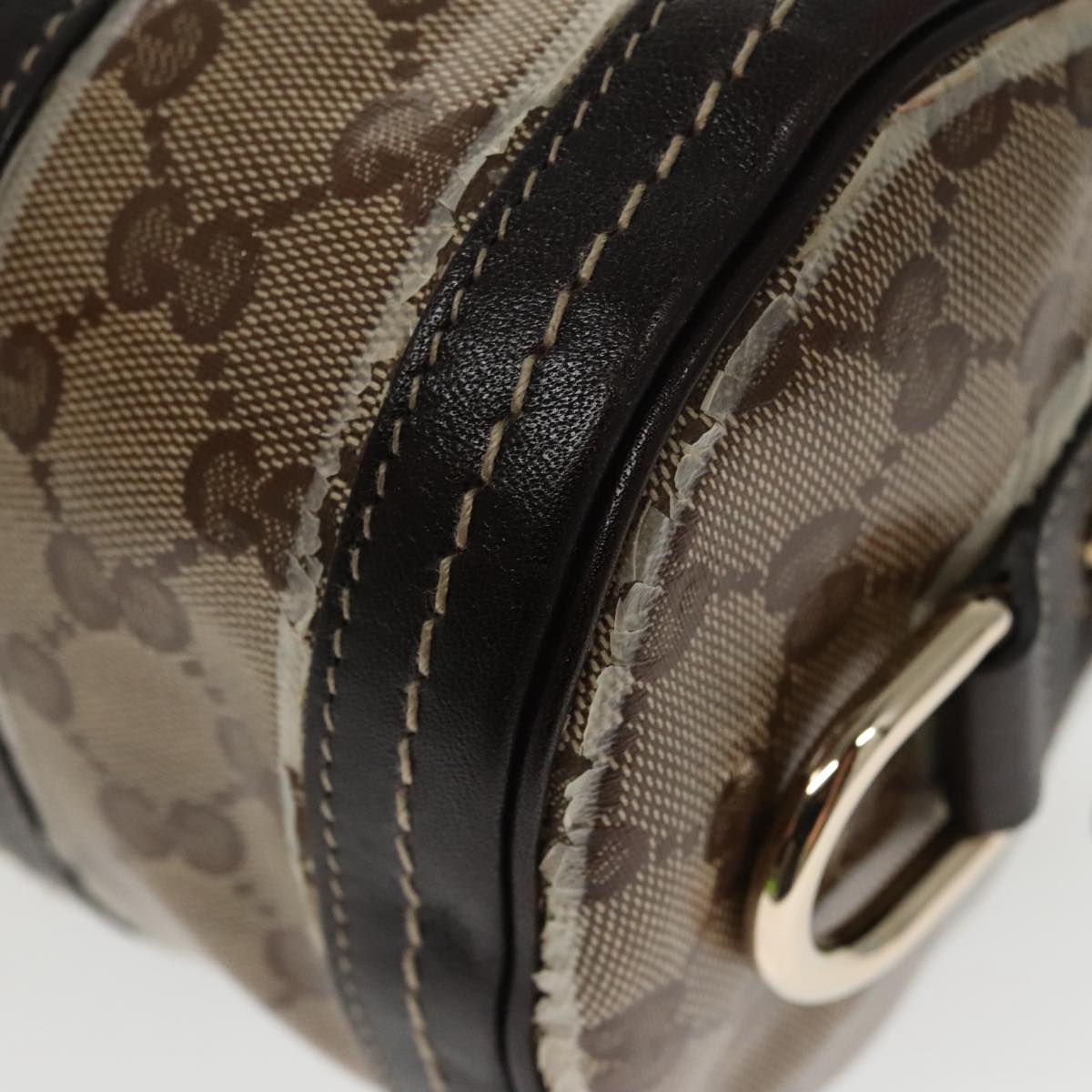 GUCCI GG Crystal Hand Bag Beige Gold 181485 96794