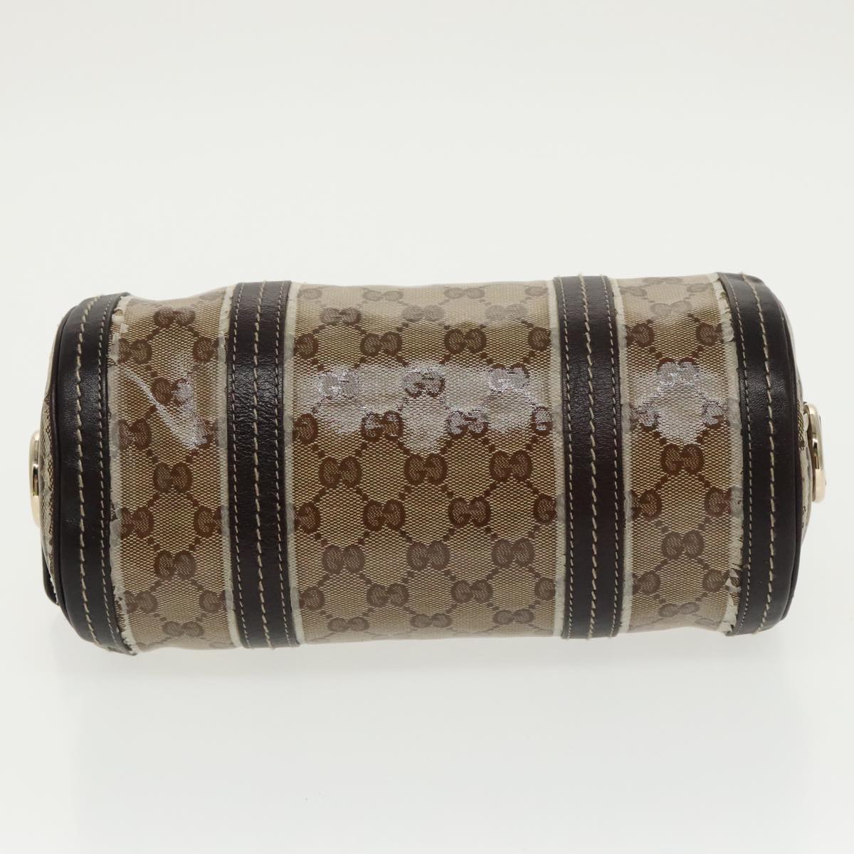 GUCCI GG Crystal Hand Bag Beige Gold 181485 96794