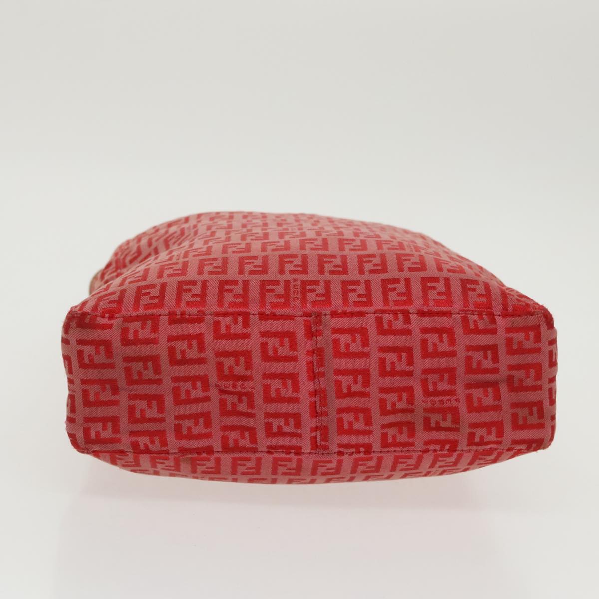 FENDI Zucchino Canvas Hand Bag Red Gold 96951