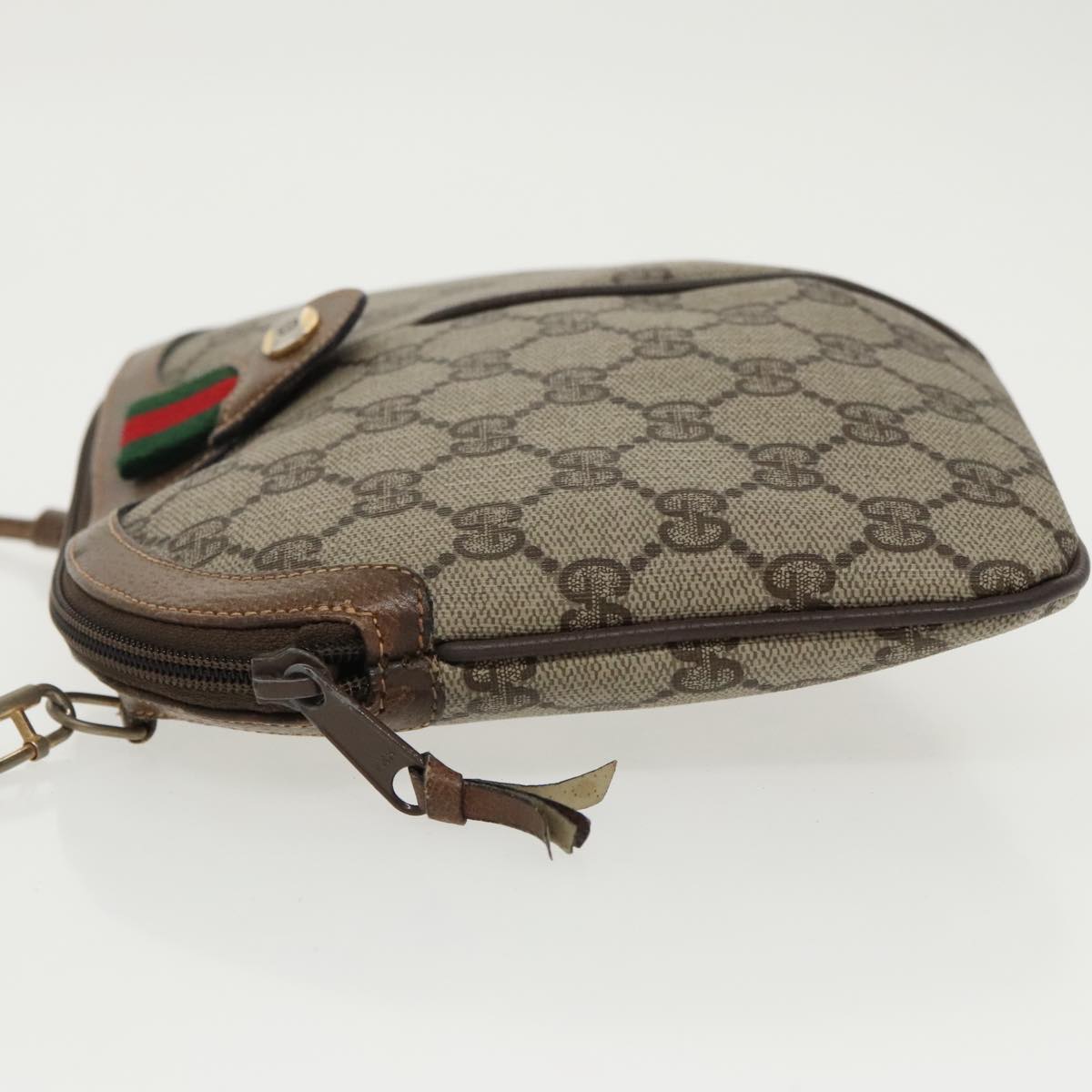 GUCCI GG Supreme Web Sherry Line Shoulder Bag PVC Beige 904 02 047 96969