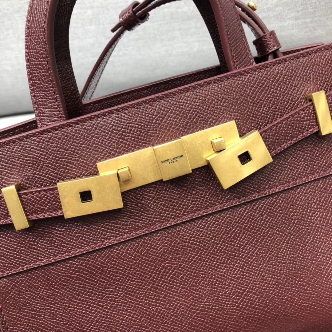 GLAMI Manhattan Nano Shopping Bag In Box Burgundy For Women 8.2in/21cm YSL