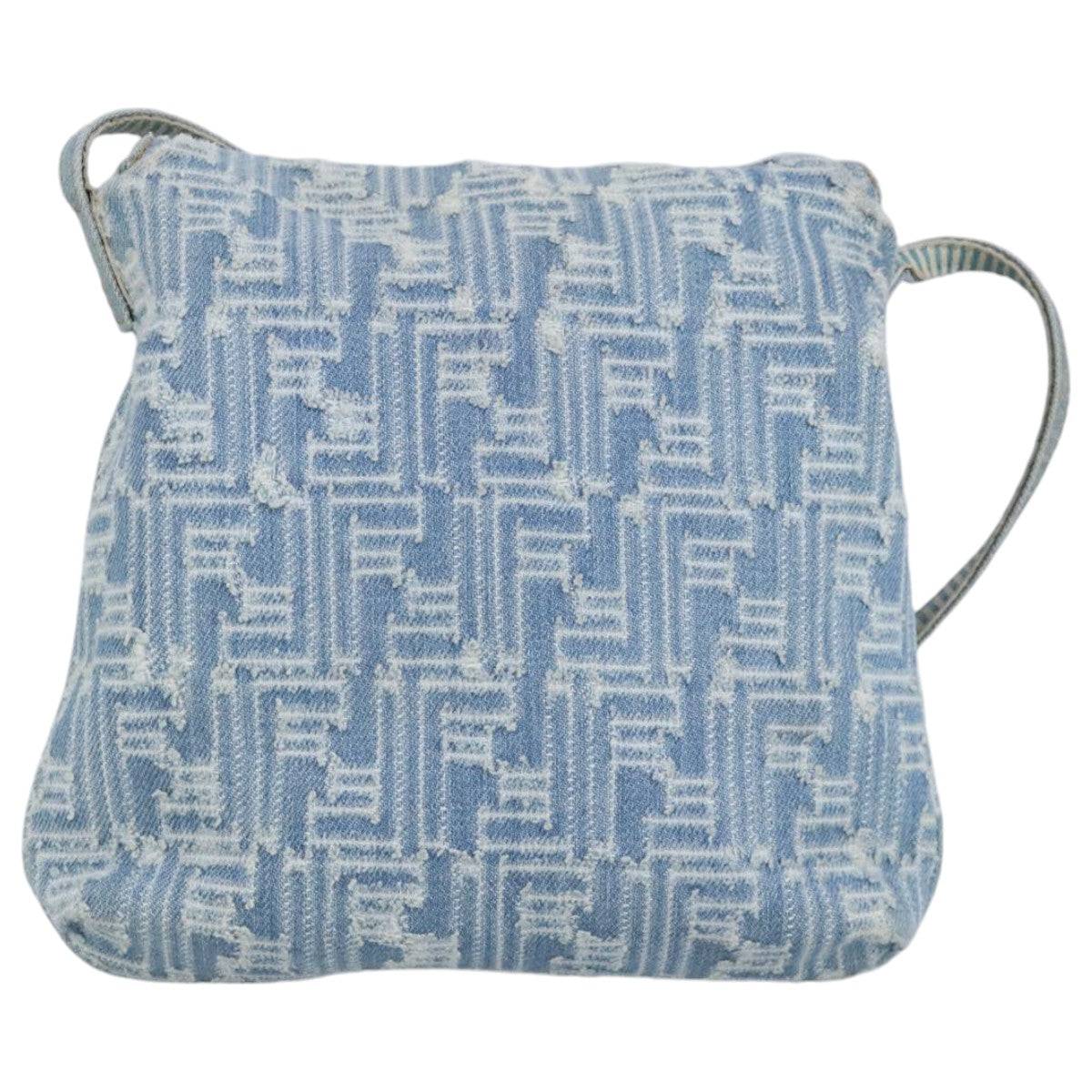 FENDI Zucca Canvas Shoulder Bag Denim Blue Gold 97001