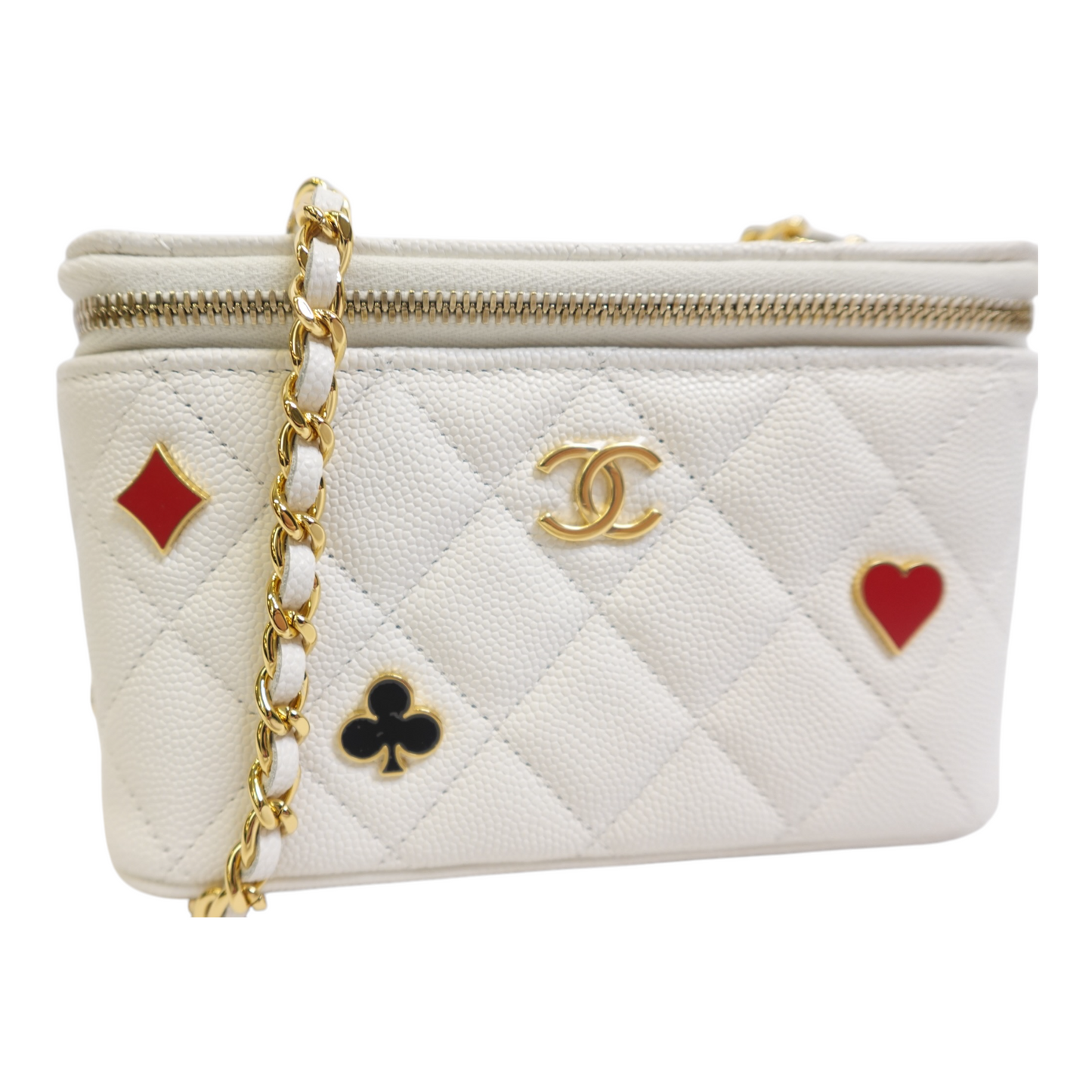 Chanel Coco Casino Caviar Quilted Small Vanity Case