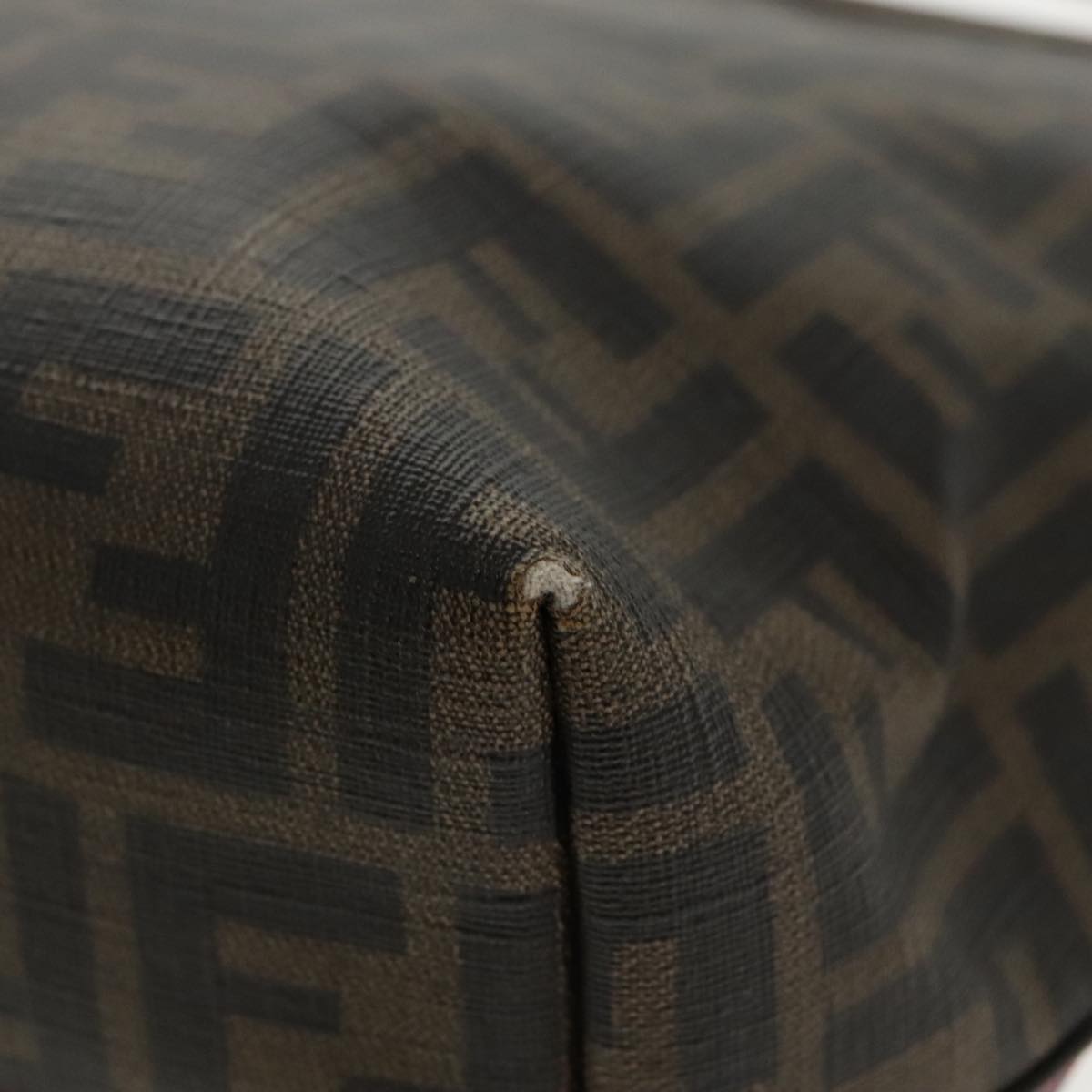 FENDI Zucca Canvas Tote Bag Brown Black Gold 97259