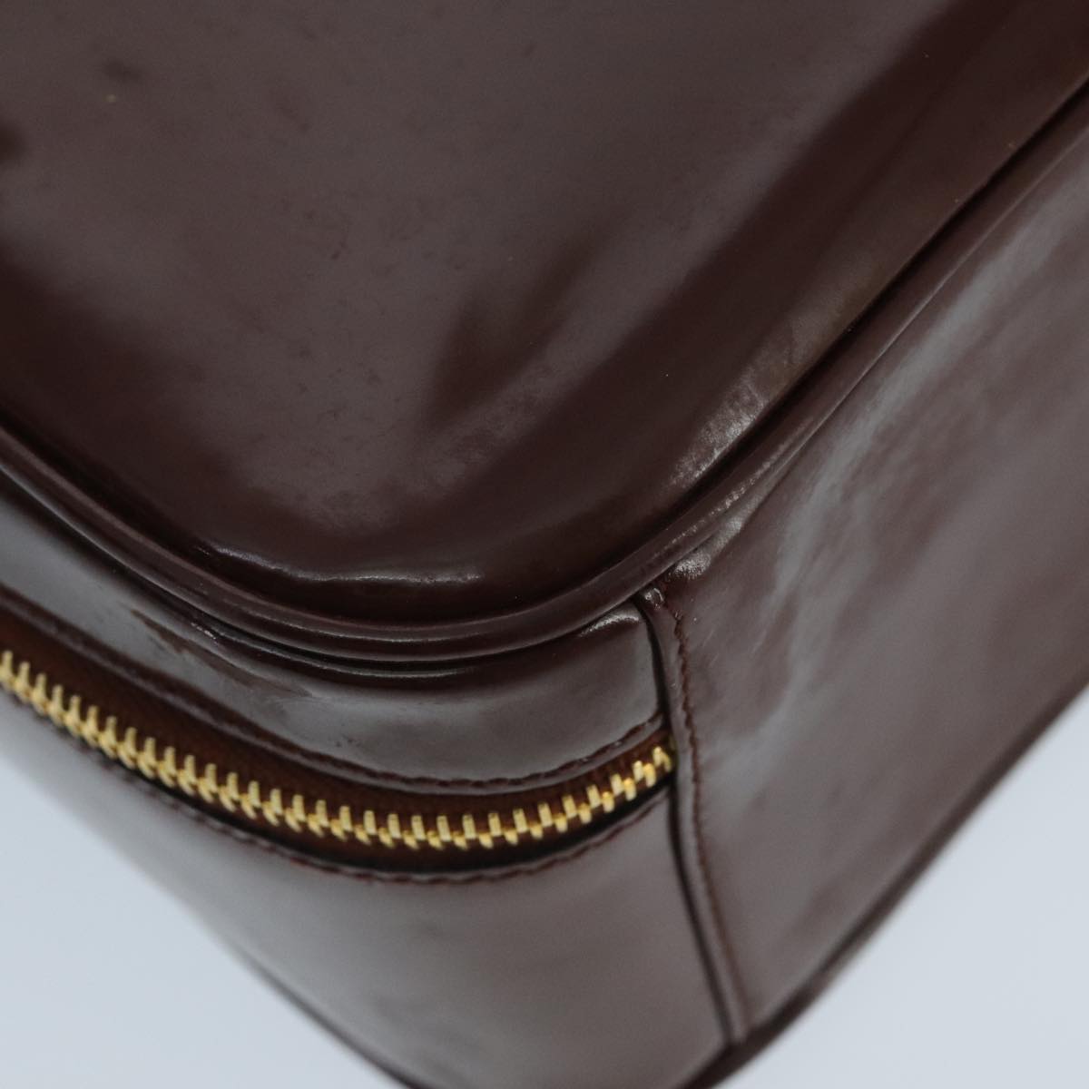 GUCCI Bamboo Vanity Cosmetic Pouch Enamel 2way Brown 000 2040 0323 97359