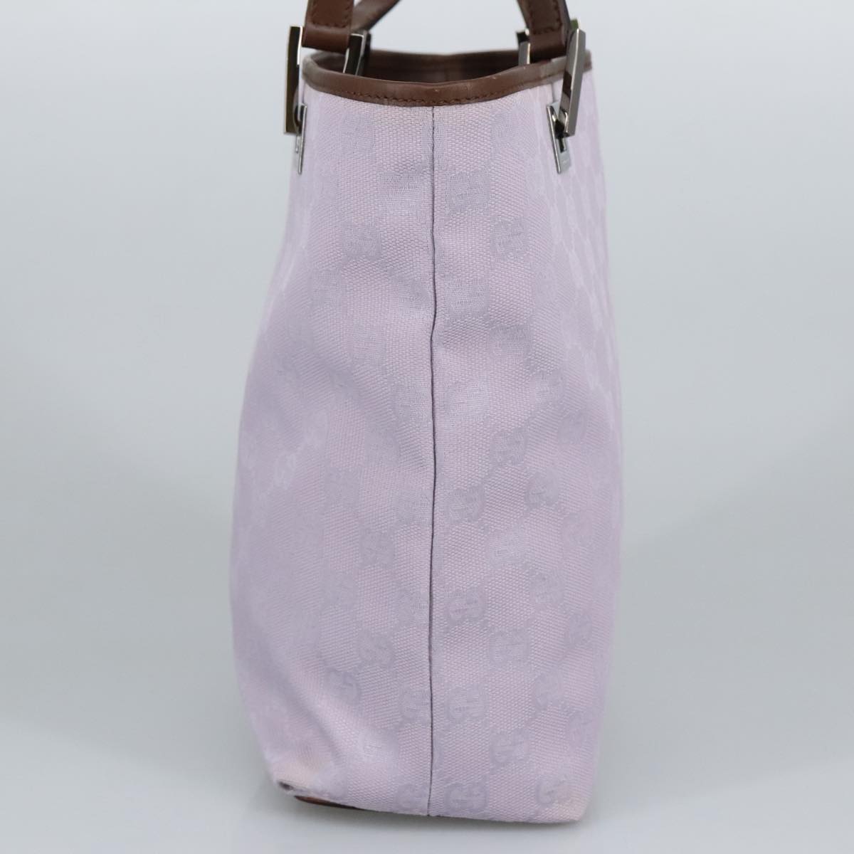GUCCI GG Canvas Tote Bag Purple Brown Silver 31244 97397
