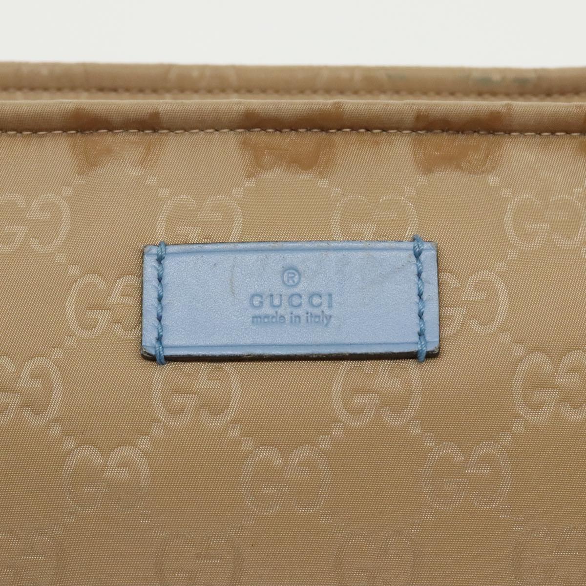 GUCCI GG Canvas Shoulder Bag Beige Silver 314529 97398