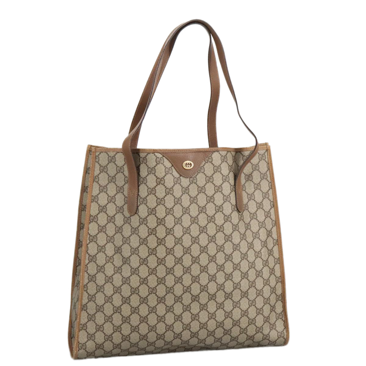 GUCCI GG Supreme Tote Bag PVC Leather Beige Gold 40 02 998 97520
