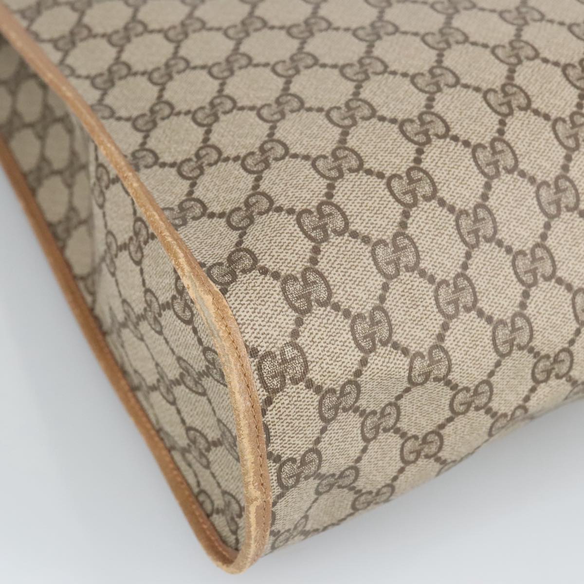 GUCCI GG Supreme Tote Bag PVC Leather Beige Gold 40 02 998 97520