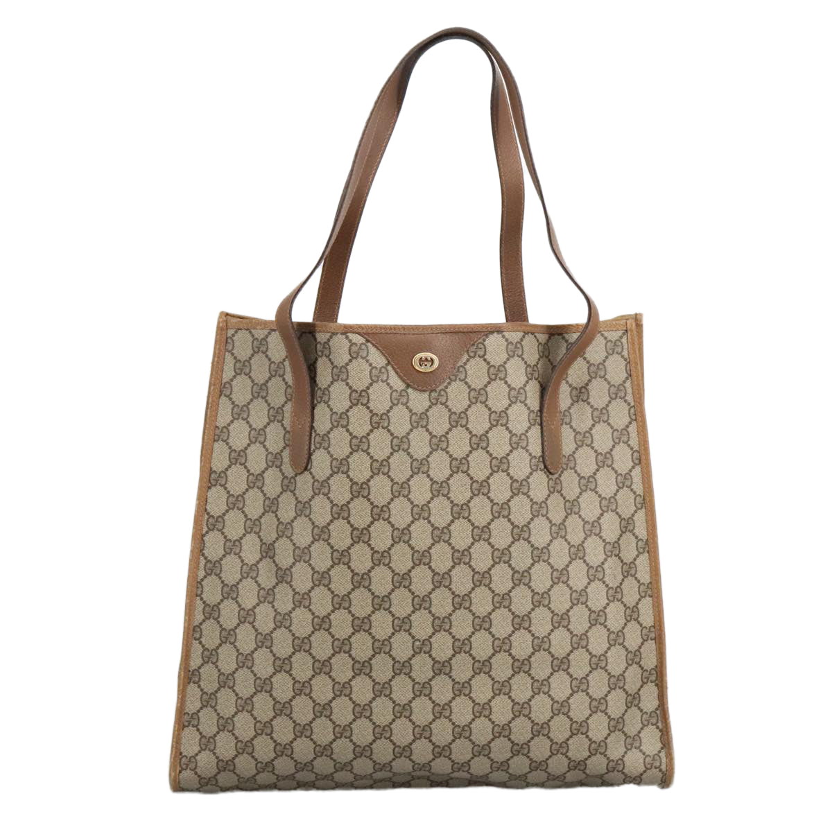 GUCCI GG Supreme Tote Bag PVC Leather Beige Gold 40 02 998 97520