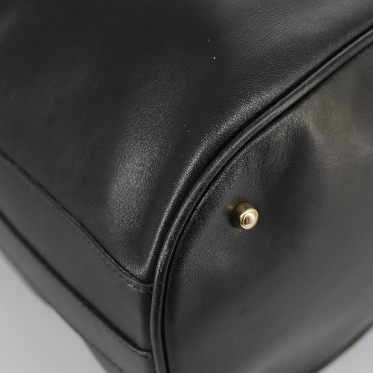GUCCI Bamboo Hand Bag Leather 2way Black Gold 001 2855 1657 0 97521