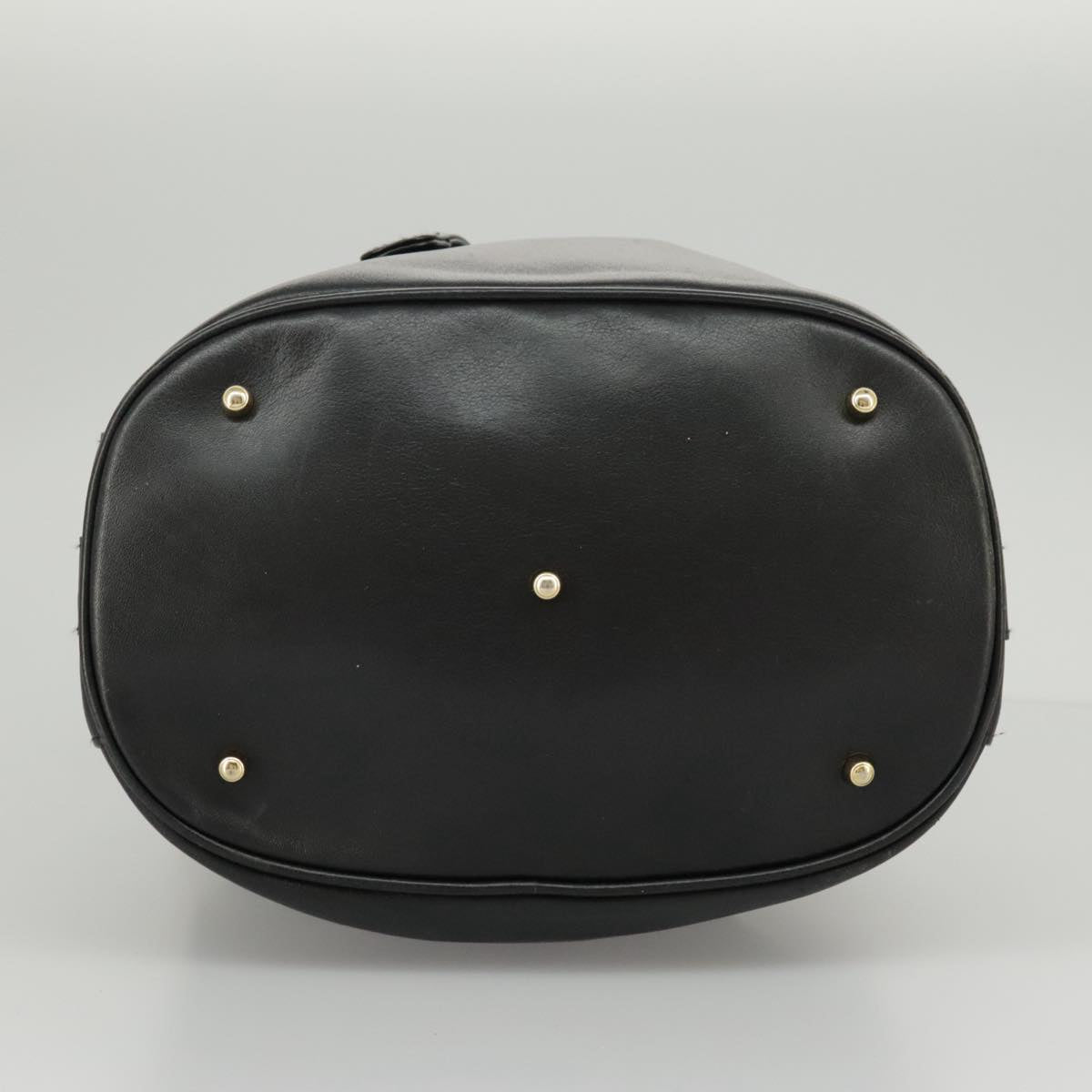 GUCCI Bamboo Hand Bag Leather 2way Black Gold 001 2855 1657 0 97521