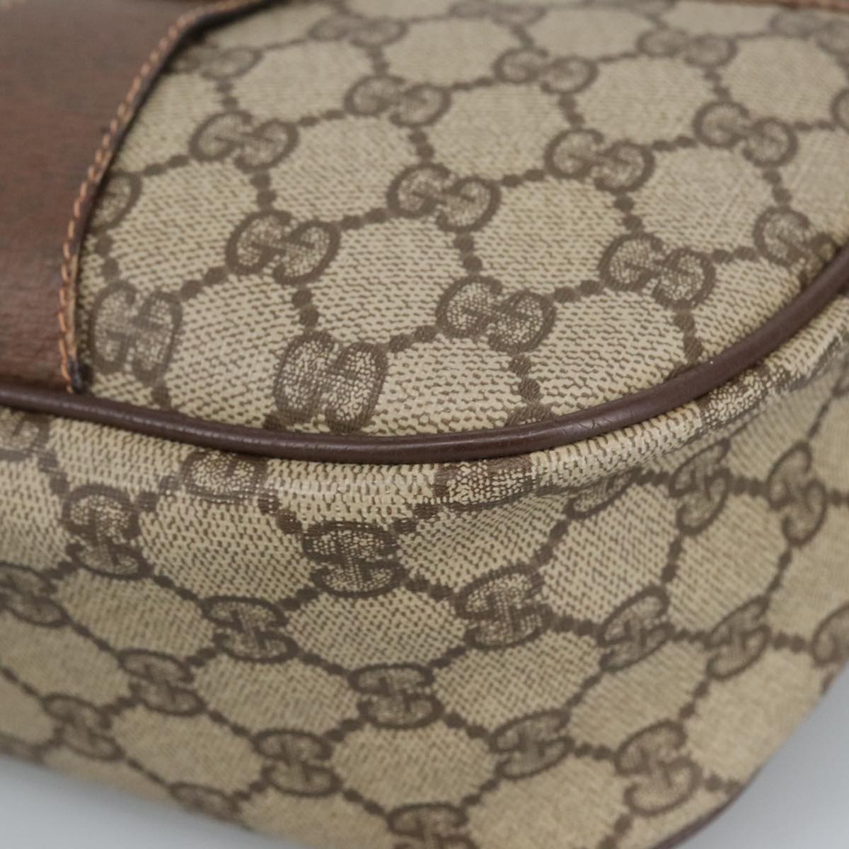 GUCCI GG Supreme Web Sherry Line Shoulder Bag PVC Beige 89 02 032 97594