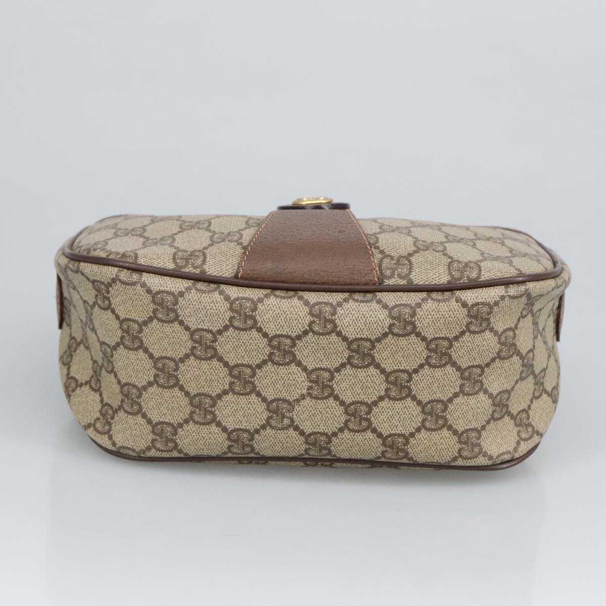 GUCCI GG Supreme Web Sherry Line Shoulder Bag PVC Beige 89 02 032 97594