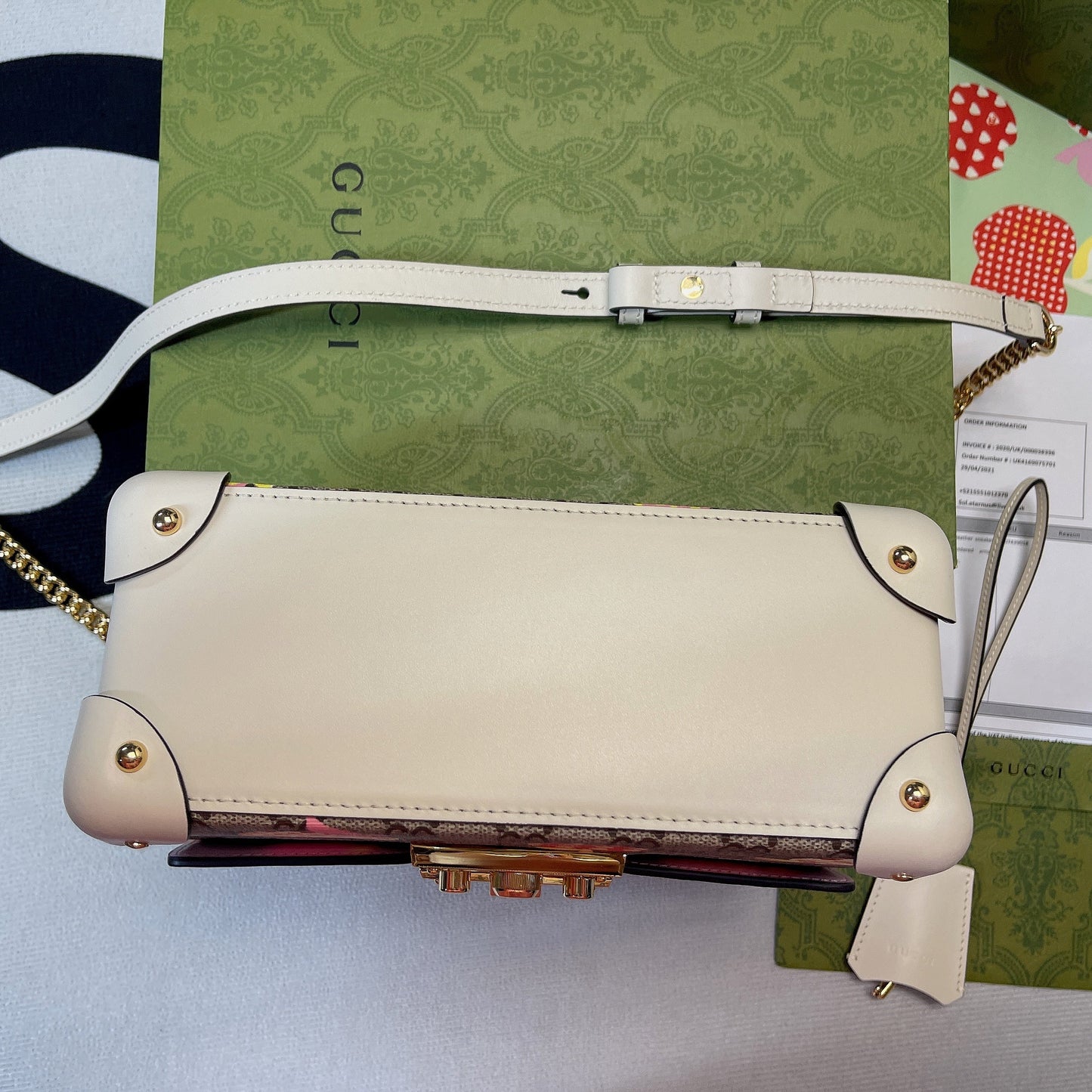 Glami Padlock Glami Small amboo Strawberry Shoulder Bag Beige For Women, Women’s Bags 9.5in/24cm Glami