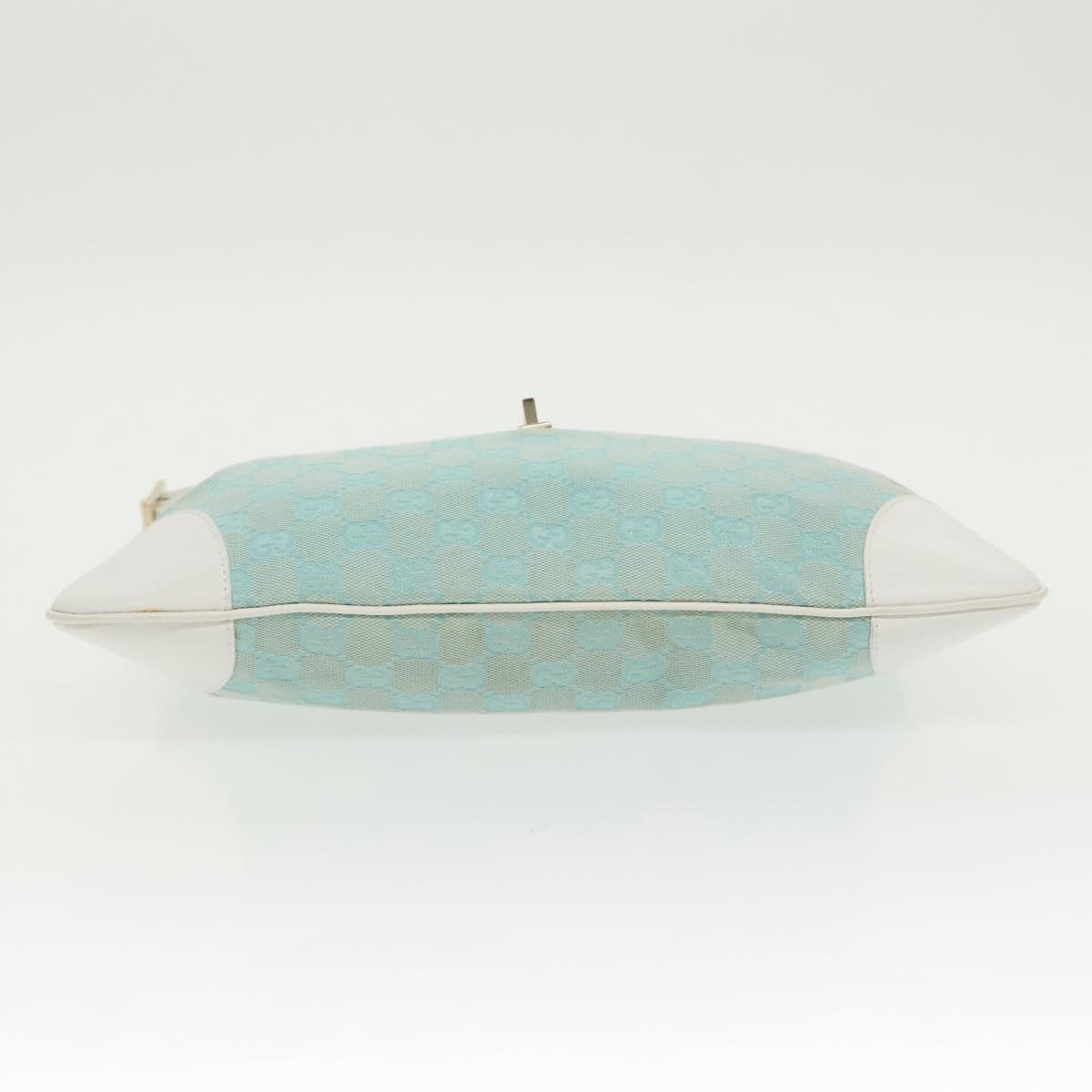 GUCCI Jackie GG Canvas Shoulder Bag Light Blue Gold 001 4057 97615