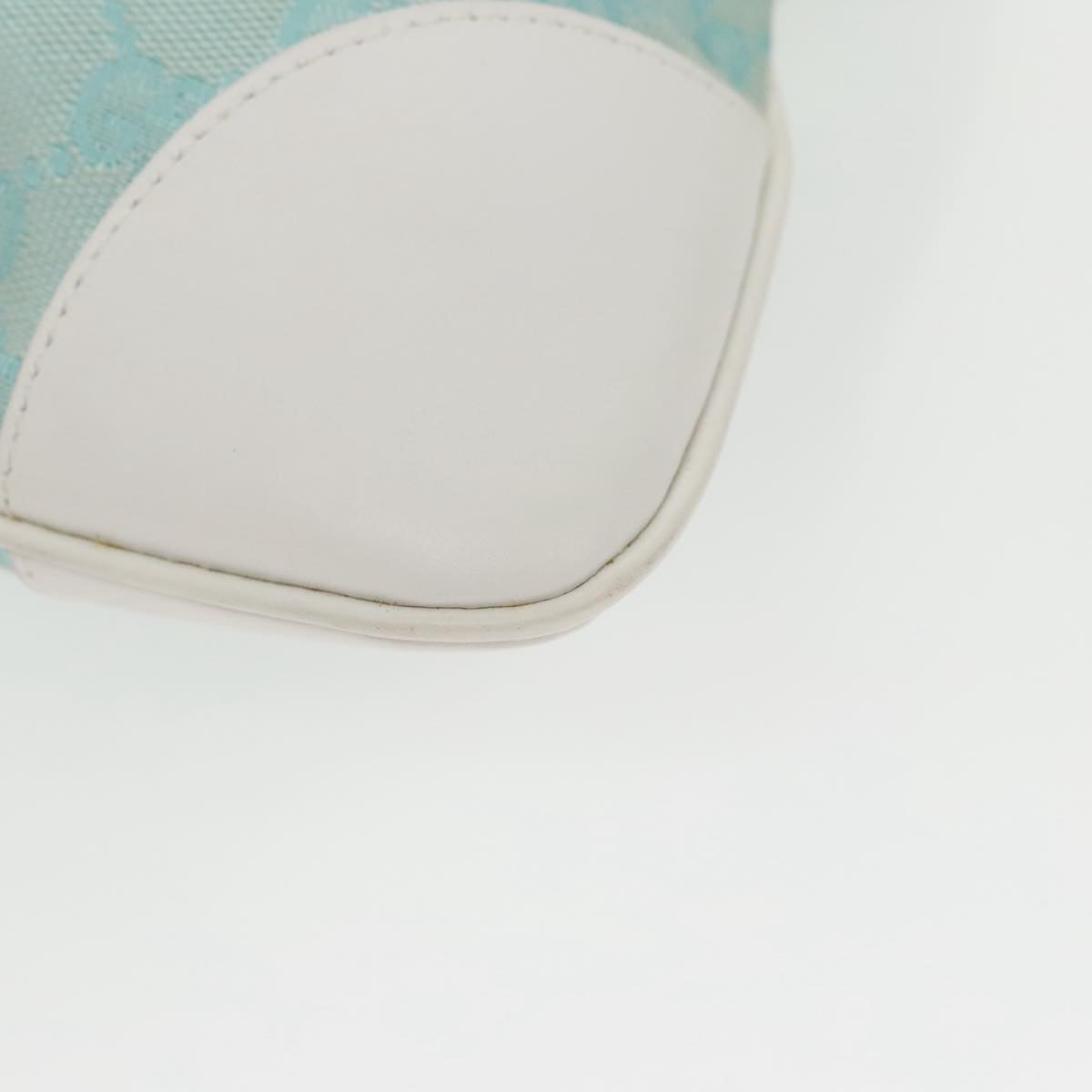 GUCCI Jackie GG Canvas Shoulder Bag Light Blue Gold 001 4057 97615
