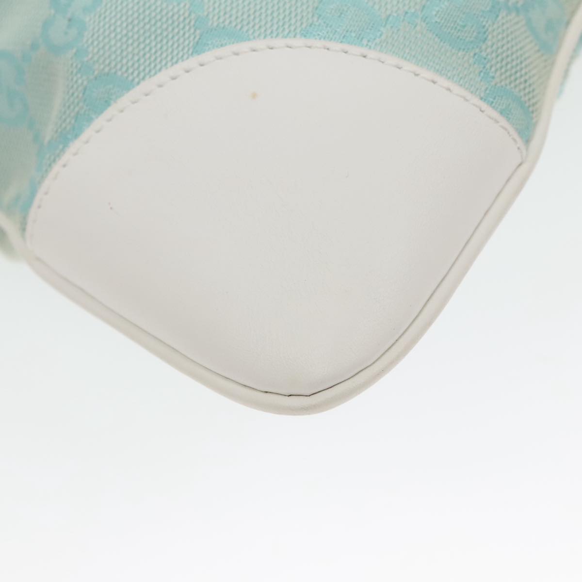 GUCCI Jackie GG Canvas Shoulder Bag Light Blue Gold 001 4057 97615