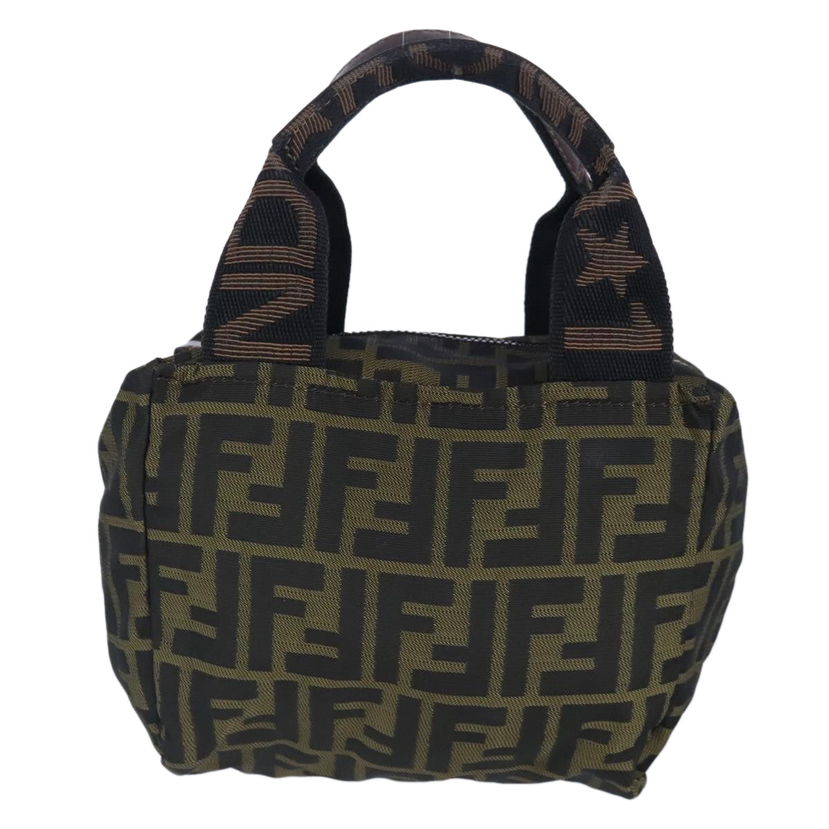 FENDI Zucca Canvas Hand Bag Brown Black 97622