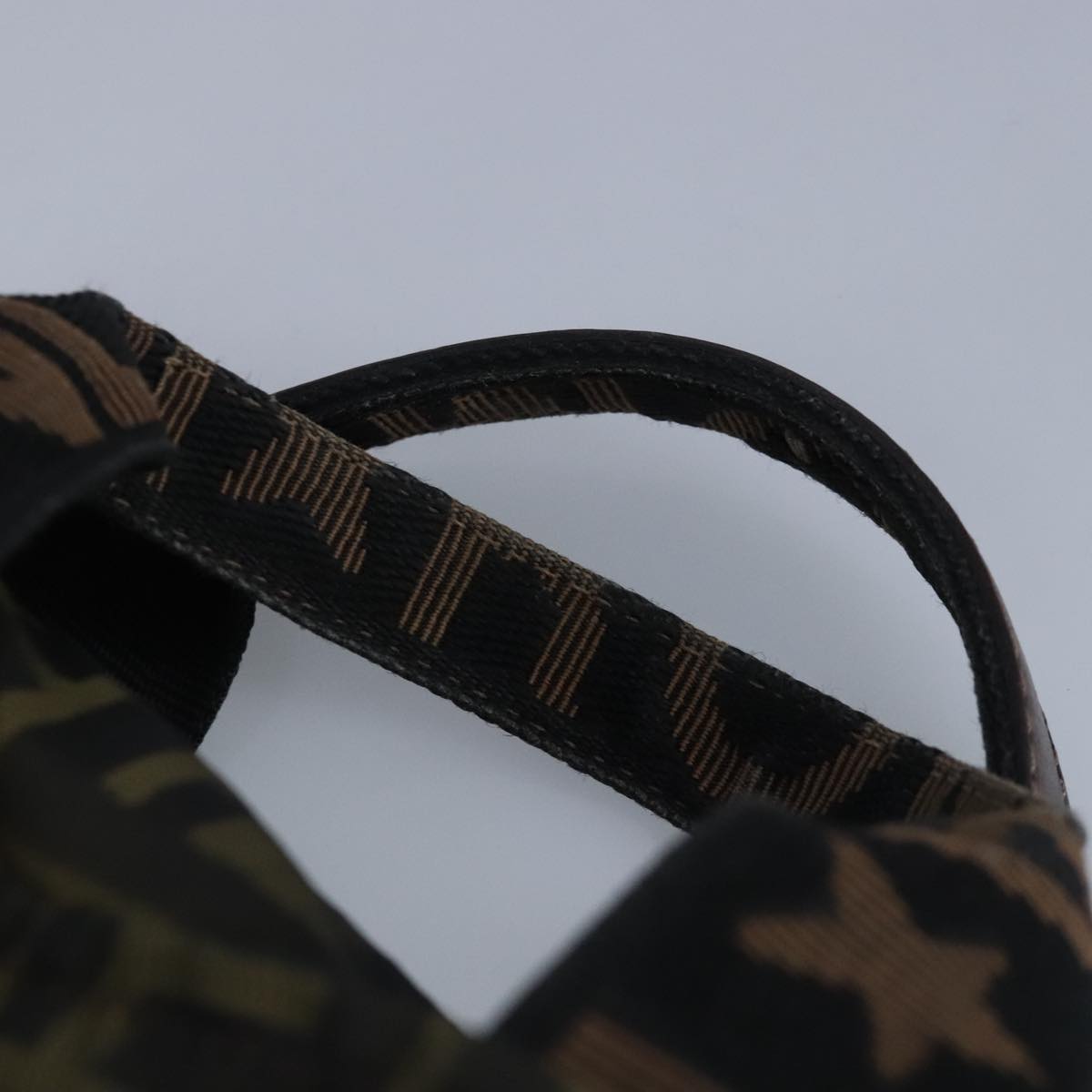 FENDI Zucca Canvas Hand Bag Brown Black 97622