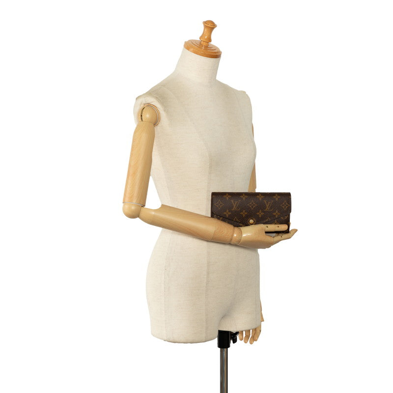 Louis Vuitton Monogram Portefolio Sarah Long Wallet M60531 Brown PVC Leather  Louis Vuitton