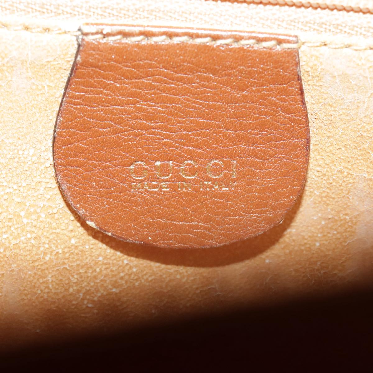 GUCCI Bamboo Hand Bag Leather 2way Brown Gold 97683