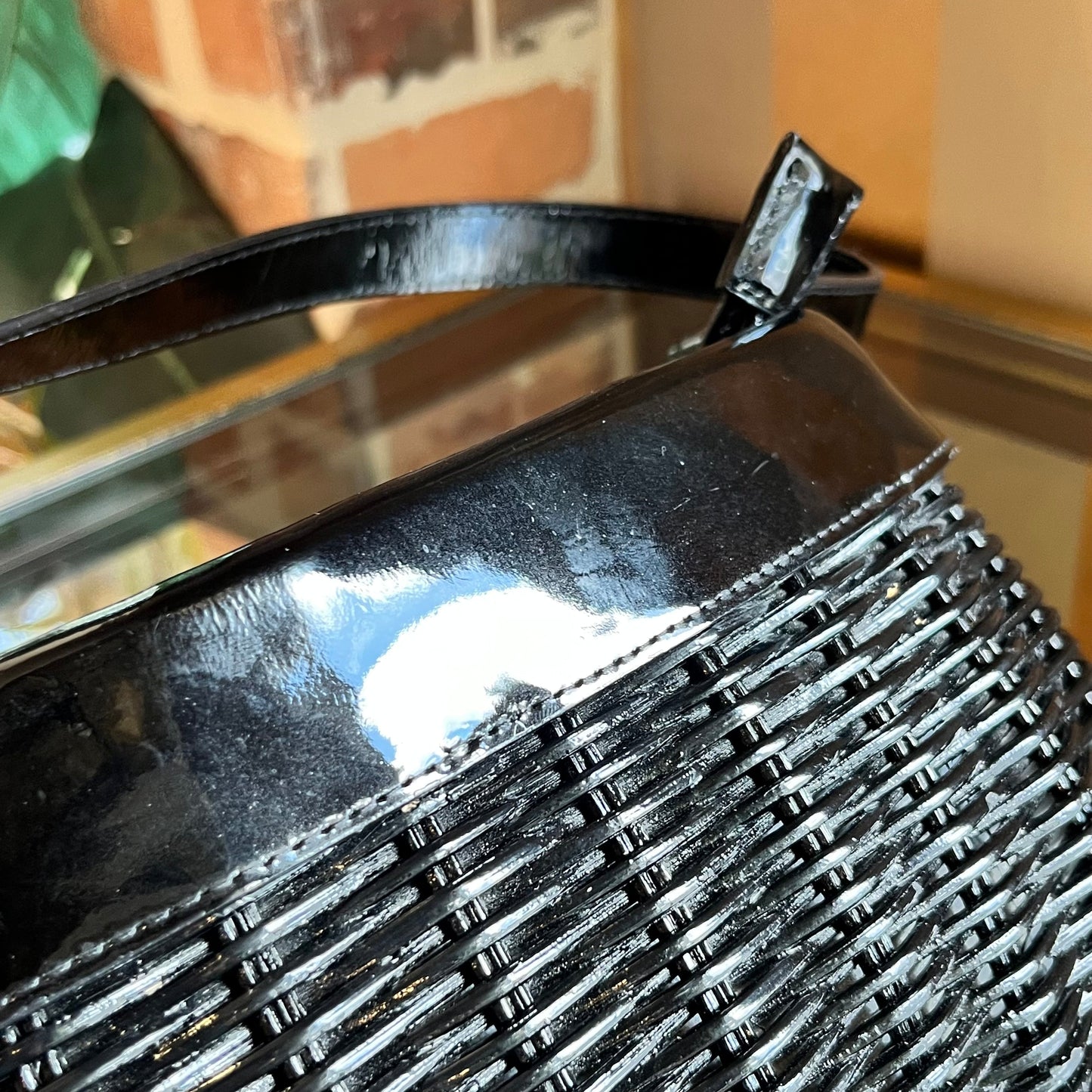 BURBERRY Wicker Basket Top Handle Bag