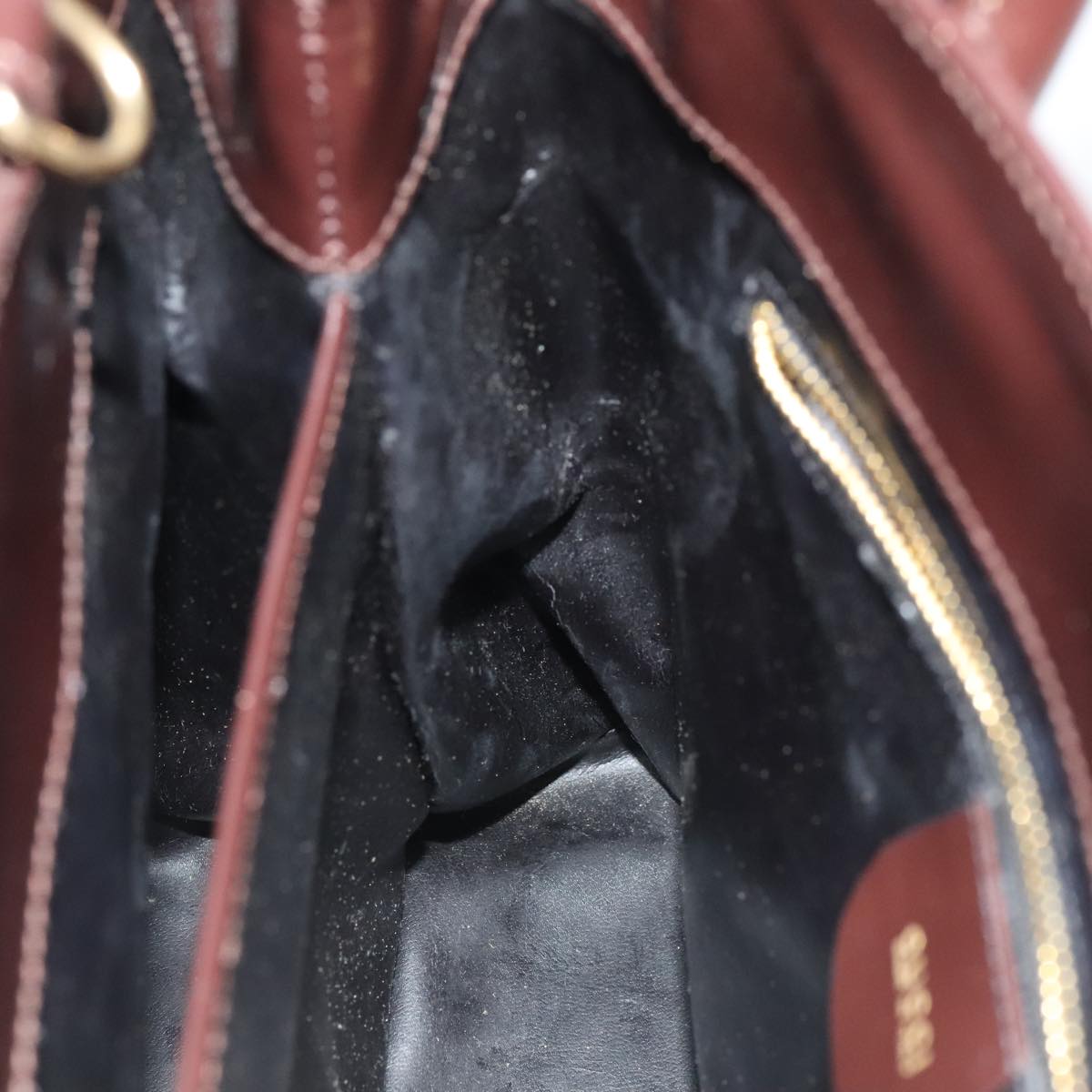 GUCCI Hand Bag Patent leather Brown Gold 97738